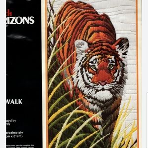 Monarch Horizons Tiger Walk Cross Stitch Kit  100% Persian Pure Wool
